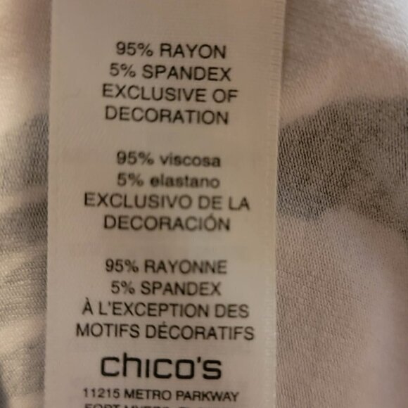 Chico's Neutral Fusion Woven-Hem Tunic - sz Large - Picture 6 of 7